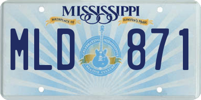 MS license plate MLD871
