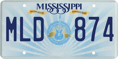MS license plate MLD874