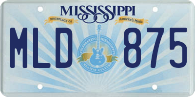 MS license plate MLD875