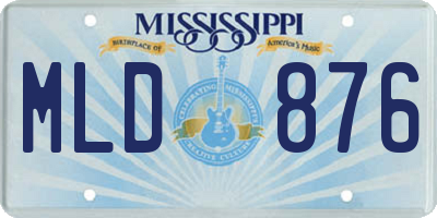 MS license plate MLD876