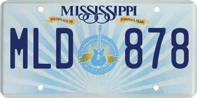 MS license plate MLD878