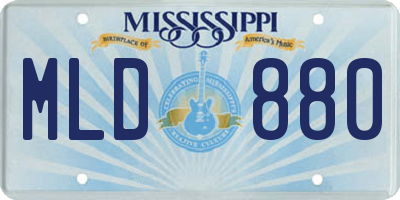 MS license plate MLD880