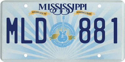 MS license plate MLD881