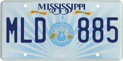 MS license plate MLD885
