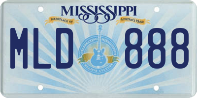 MS license plate MLD888