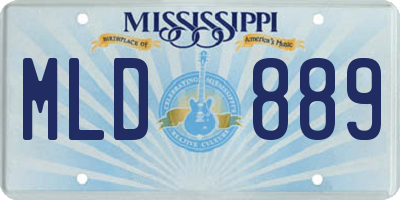 MS license plate MLD889