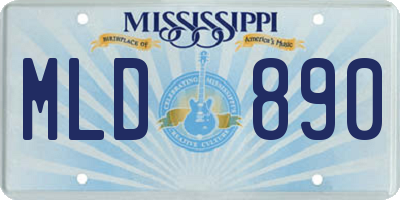 MS license plate MLD890