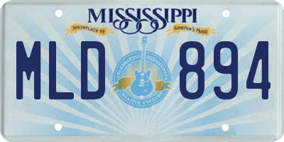 MS license plate MLD894