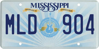 MS license plate MLD904