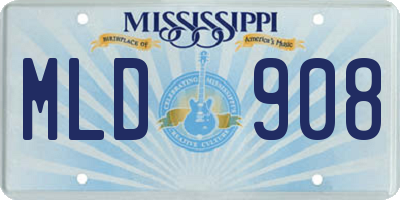 MS license plate MLD908