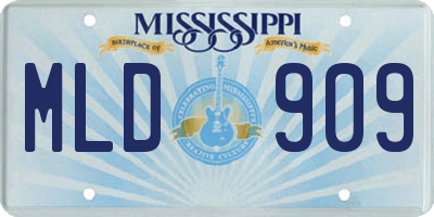 MS license plate MLD909