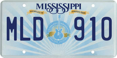 MS license plate MLD910