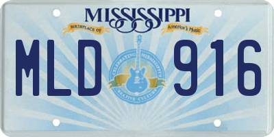MS license plate MLD916