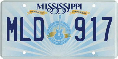 MS license plate MLD917