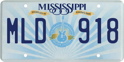 MS license plate MLD918