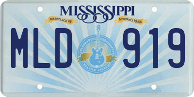 MS license plate MLD919