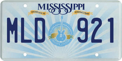 MS license plate MLD921