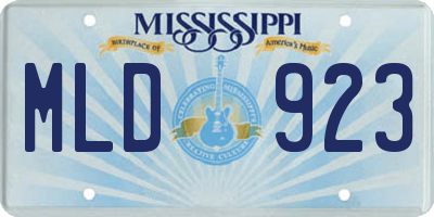 MS license plate MLD923