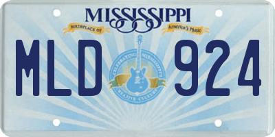 MS license plate MLD924