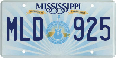 MS license plate MLD925