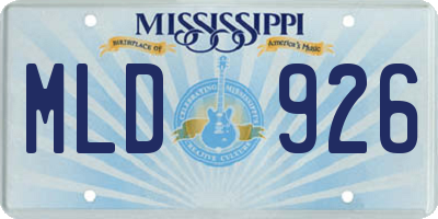MS license plate MLD926