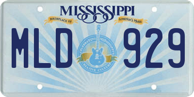 MS license plate MLD929