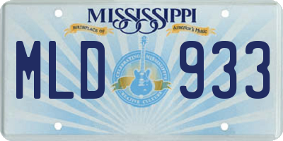 MS license plate MLD933