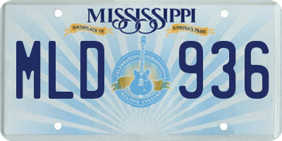 MS license plate MLD936