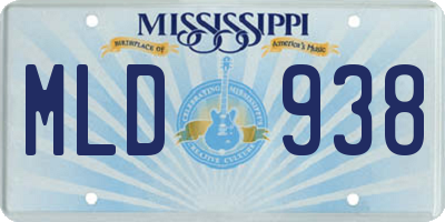 MS license plate MLD938