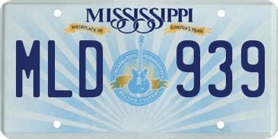 MS license plate MLD939