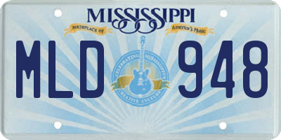 MS license plate MLD948