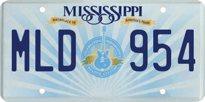MS license plate MLD954