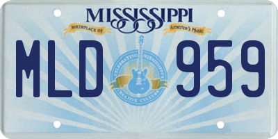 MS license plate MLD959