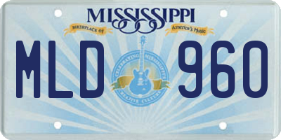 MS license plate MLD960