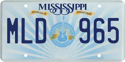 MS license plate MLD965