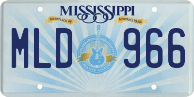 MS license plate MLD966