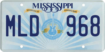 MS license plate MLD968