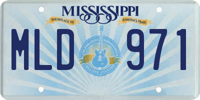 MS license plate MLD971