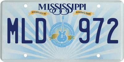 MS license plate MLD972
