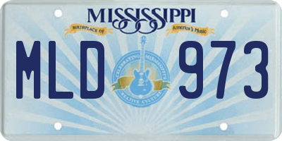 MS license plate MLD973
