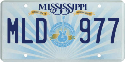 MS license plate MLD977