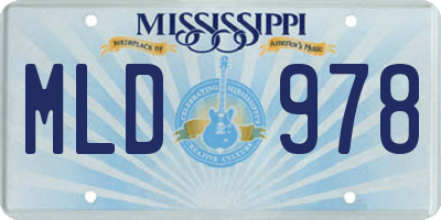 MS license plate MLD978