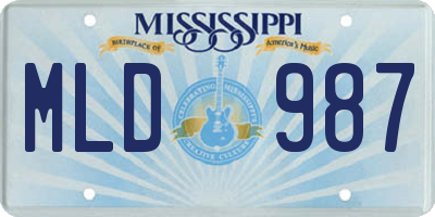 MS license plate MLD987