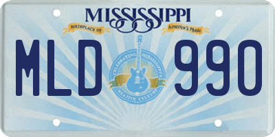 MS license plate MLD990