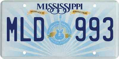 MS license plate MLD993