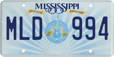 MS license plate MLD994