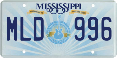 MS license plate MLD996
