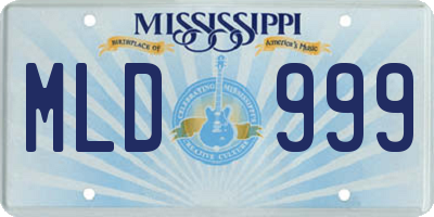 MS license plate MLD999