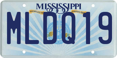 MS license plate MLDQ19