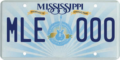 MS license plate MLE000